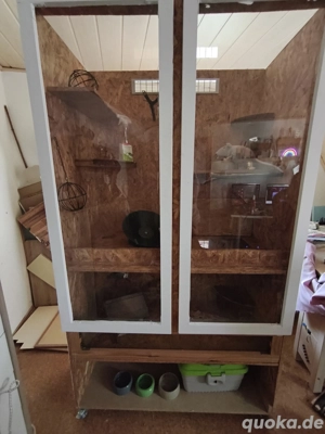 Tierkäfig aus Holz mit Zubehör geeignet für Ratten, Degus, Chinchillas.