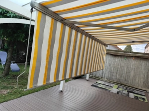 Markilux Gelenkarm Markise Typ 1600 m. Funkmotor u Handsender