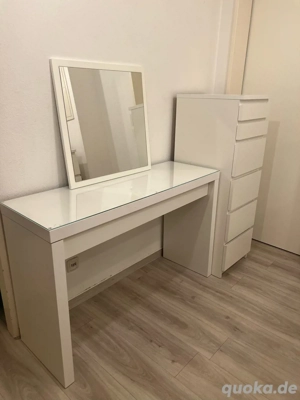 Ikea Malm Schminktisch, Malm Kommode Schubladenschrank und Spiegel