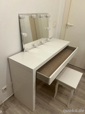 Ikea Malm Schminktisch Frisiertisch mit Spiegel und Hocker