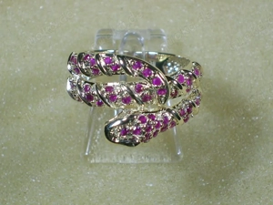 NEU: Schlangen-Ring Größe 17 + 19 585 Gold mit Rubin