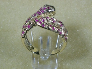 NEU: Schlangen-Ring Größe 17 + 19 585 Gold mit Rubin Bild 2