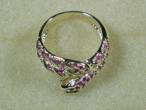 NEU: Schlangen-Ring Größe 17 + 19 585 Gold mit Rubin Bild 6