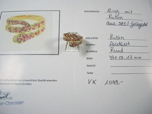 NEU: Schlangen-Ring Größe 17 + 19 585 Gold mit Rubin Bild 8