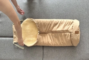 Eisbärchen Winterfußsack - echtem Schafsfell