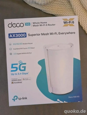 TP-Link Deco X50-5G LTE WLAN Router, 5G Router Sim-karte, 2,5-Gbi
