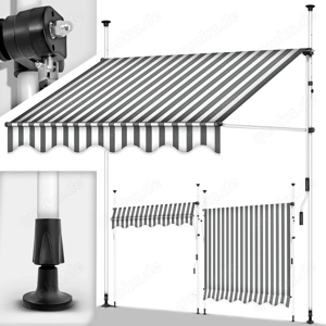 Balcony  clamp Awning with hand crank 300 cm wide (used)