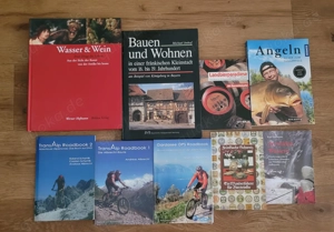Verschiedene Sachbücher, Bildbände, Radführer, Angelbuch etc.