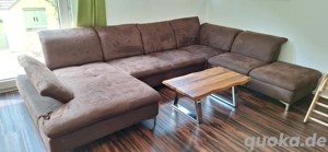 Wohnlandschaft Alcantara Leder Mocca