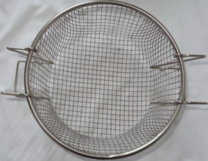 DK Frittierkorb mit Doppelgriff  Drahtsieb aus Edelstahl  Multifunktional Vintage Kochen Fritieren