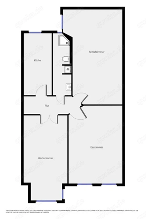 3-Zimmer-Wohnung mit kleiner Küche zu vermieten
