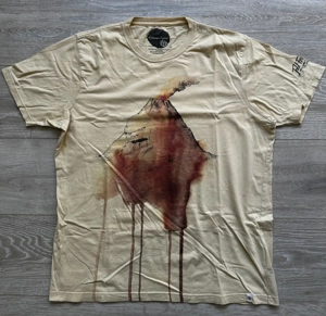  Element T-Shirt L Vulkan Grafik Beige   Top Zustand   Rare Artwork