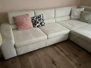  hochwertiges Ecksofa Mikrofaser, Farbe creme (Neupreis   3.300)