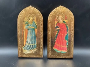 2 florentinische Ikonen, originale Malerei nach Beato Angelico, kein Kunstdruck