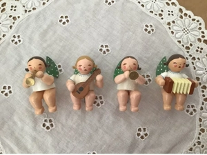 Wendt & Kühn. Erzatzteile Gebrauchte 4 Engel mit Stifte für Adventkranz   Basteln  Erzgebirge