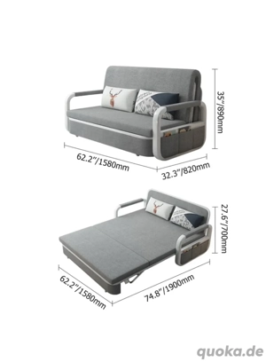 Hellgraues Schlafsofa mit Stauraum   wie neu!!! Bild 2