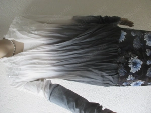 NEU Silber Nieten Blumen Blüten Ranken Blouson Longsleeve T-SHIRT BIBA by ESCADA 36- 38  S Ombre