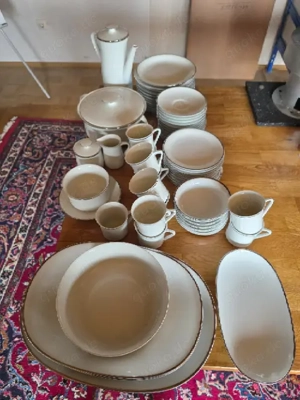 Porzellan Service mit Silberrand von THOMAS f. 11 Pers.