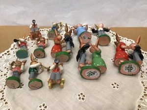 Erzgebirge, ESCO, Tanzende Hasenpaare mit Musikanten, Osterschmuck Bild 3