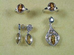 NEU: Ring 16+18, Ohrhänger Clip-Anhänger 925 Silber mit Citrin ab 45,- Euro