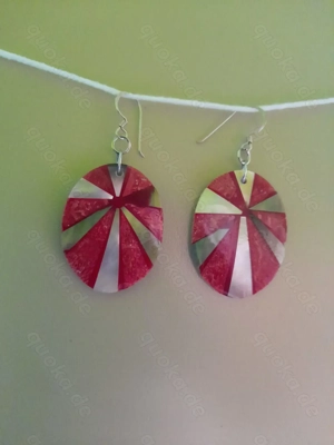 Rote Ohrringe mit Perlmutt Bild 4