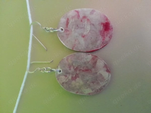 Rote Ohrringe mit Perlmutt Bild 5