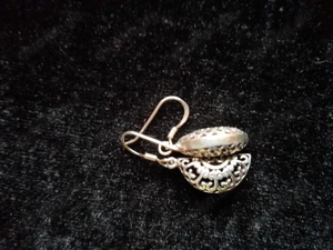 Halbmondförmige schöne Ohrringe aus 925 Silber Bild 6