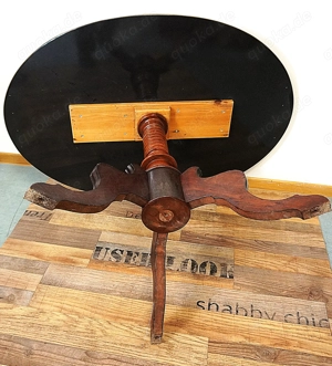 Wohnzimmer-Eßtisch, schwarz-oval - leider mit Kratzer Bild 4