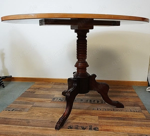Wohnzimmer-Eßtisch, schwarz-oval - leider mit Kratzer Bild 6