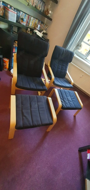 2x IKEA POÄNG Sessel + Hocker   nur 60 eur   für alles!