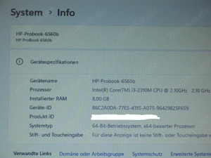HP ProBook 6560b neue SSD, neue Ram, neue Bios Batterie! Bild 8