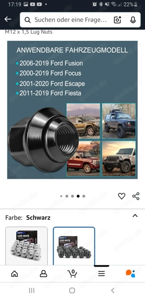 Schwarze Radmuttern Felgen Ford inkl. Sicherheitsschrauben Bild 5