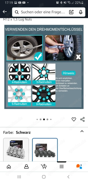 Schwarze Radmuttern Felgen Ford inkl. Sicherheitsschrauben Bild 6