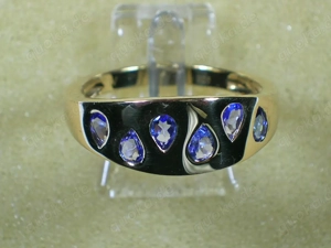 NEU: Ring Größen 17,2-18-19 925 Silber vergoldet AAA-Tansanit