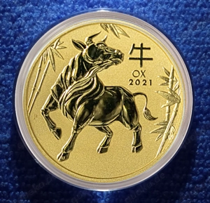2 Oz Goldmünze Lunar 3 Ochse "Year of the Ox" 2021 9999er Gold neu