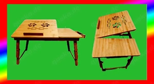 Neu. OVP, HOLZ, Laptop, Klapp, Verstellbarer, tragbarer-, Computer-, Tablett -  Kaffee, Tee Tisch