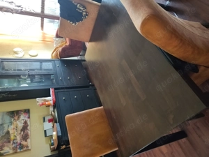 Massivholz Esstisch Buche dunkelbraun 120 x 80 zu verschenken