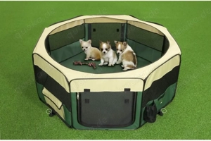 KARLIE Auslauf SMART TOP LOFT grün 112 x 112 x 48 cm für Welpen und Kleintiere