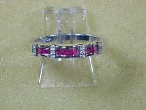 NEU: Ring Gr. 17 - 53 18 - 56,5 925 Silber Rubin + Weißtopas