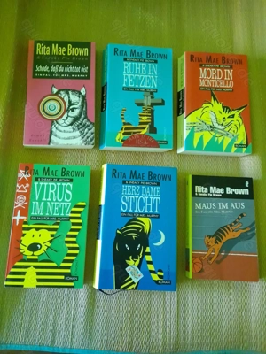 6x Ein Fall für Mrs. Murphy von Rita Mae Brown. Einzelkauf möglich. Katzen-Krimi
