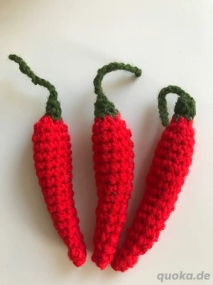 Chilis gehäkelt Gemüse Bild 2