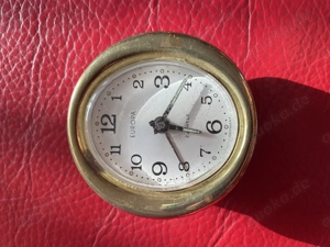 Weckerwerk Europa rund Messing 1960er 