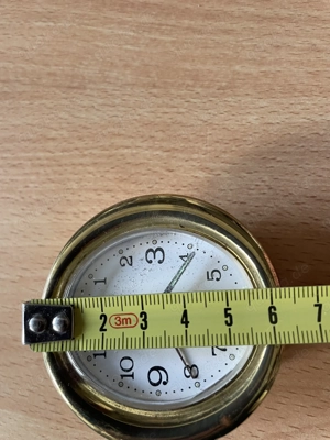 Weckerwerk Europa rund Messing 1960er  Bild 4