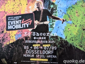 Ed Sheeran Tickets Sonntag     Düsseldorf - 2 Einzeltickets für Plätze in unterschiedlichen Rängen