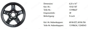 4 Stahlfelgen GM Opel 13198627, 6,5Jx16H2 5x110 ET39, 1  Designerräder, Astra H GTC Bild 10
