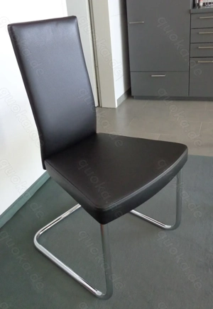 Stuhl-Schwinger aus hochwertigem Leder und Chrom