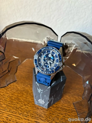 Philipp Plein PWAAA1722 THE SKULL Carbon Fiber blau silber