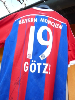 Orig. FC Bayern München Trikot 2014 15   Götze 19   Größe L - signiert Bild 2