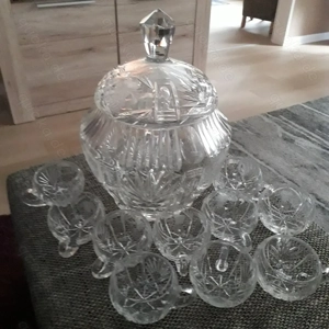 Bowleset mit 10 Bowlegläser, Bleikristall geschliffen  