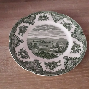 Kuchenteller Johnson Bros England Old Britain Castles grün  